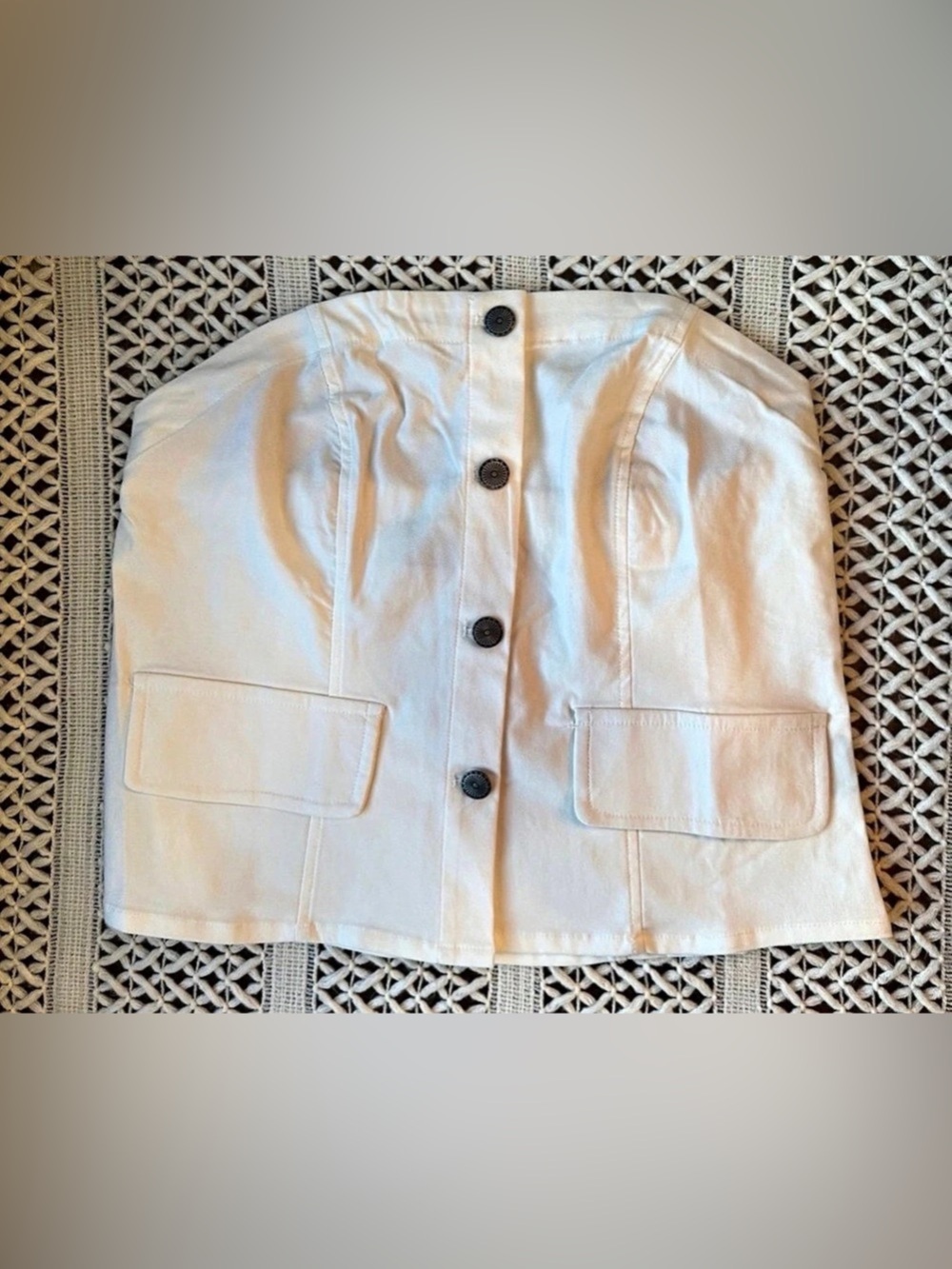 NWT Ivory White Button Down Corset Top Size [M] | Trendy Festival Streetwear